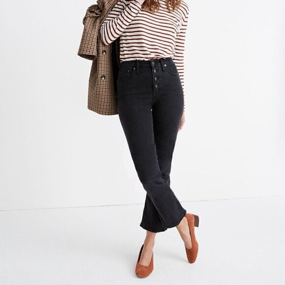 Madewell Cali Demi-Boot Jeans in Bellspring Wash: Button-Front Edition 27 - Picture 1 of 7